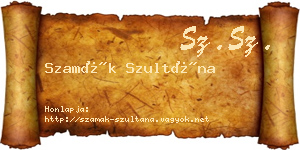 Szamák Szultána névjegykártya